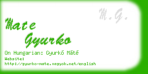 mate gyurko business card