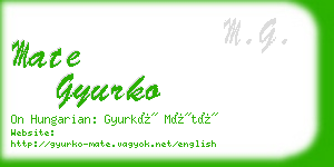 mate gyurko business card